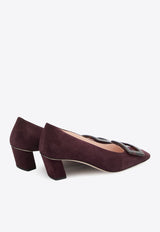 Roger Vivier Belle Vivier 45 Suede Pumps Bordeaux RVW00639540-HR0-R822
