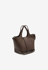 Roger Vivier Mini Viv' Choc Calf Leather Shoulder Bag Brown RBWAOGAE100-QV7-S604