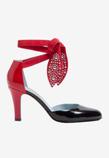 Valentino Foliefoliage 85 Wraparound Leather Pumps Black 6W0S0LT5-UTM-JT0