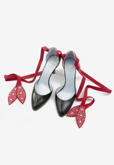 Valentino Foliefoliage 85 Wraparound Leather Pumps Black 6W0S0LT5-UTM-JT0