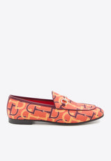Gucci Jordaan Horsebit Print Loafers Orange 431467-FAEN0-7541