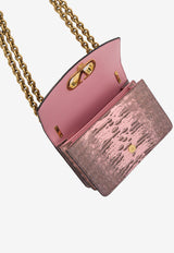 Valentino Vain Snake Print Leather Chain Shoulder Bag Pink 6W2B0R17-YUB-R1G