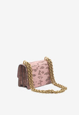 Valentino Vain Snake Print Leather Chain Shoulder Bag Pink 6W2B0R17-YUB-R1G