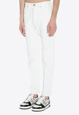 Fendi Selleria Straight-Leg Jeans White FLP288-AUAH-F0QA0