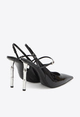 Gucci Bamboo 105 Slingback Pumps in Patent Leather Black 812998-BNC00-1000