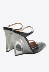 Gucci 110 Leather Wedge Mules Black 827856-CLG00-1000