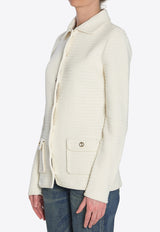 Gucci Buttoned Monogram Cardigan White 819372-XKEOP-9055