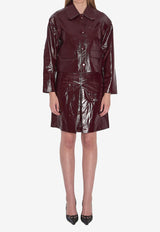 Self-Portrait Leather Cropped Jacket Bordeaux PF25091JBU--BURGUNDY