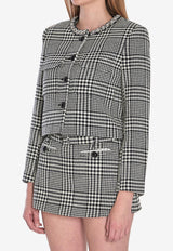 Self-Portrait Houndstooth Cropped Jacket Black PF25111JBW--BLACK AND WHITE