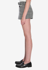 Self-Portrait Houndstooth Mini Skort Black PF25111SKBW--BLACK AND WHITE