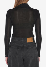 Self-Portrait Polo Knit Bodysuit Black PF25113TB--BLACK