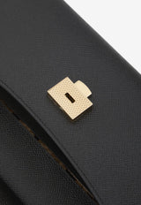 Dolce & Gabbana Elongated Sicily Calf Leather Shoulder Bag Black BB7652-B1001-80999