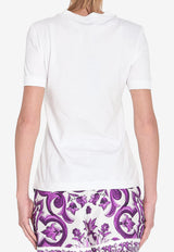 Dolce & Gabbana Majolica Print DG Logo T-shirt White F8N08ZG-GDC6U-W0800