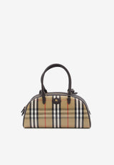 Burberry Highlands Vintage Check Bowling Handbag Beige 8112343--B9368