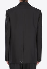 Loewe Single-Breasted Wool and Silk Jacket Black H526Y03WC2--1100