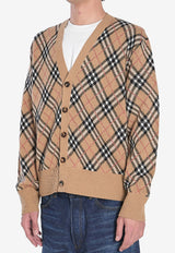 Burberry Signature Check Wool-Blend Cardigan Beige 8110629--B9368