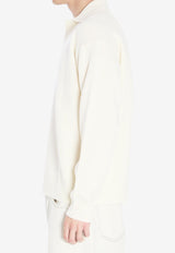 Roberto Collina Wool-Blend Long-Sleeved Polo T-shirt White 253M37404--M3702
