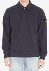 Stone Island Compass Patch Long-Sleeved Polo T-shirt Blue K2S156100054-S0238-V0026
