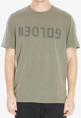 Golden Goose DB Reversed Golden Distressed T-shirt Olive GMP01220-P000671-35479