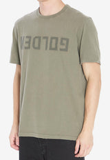 Golden Goose DB Reversed Golden Distressed T-shirt Olive GMP01220-P000671-35479