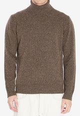 Roberto Collina Mouline Turtleneck Sweater Brown 253M39003--M3929