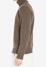 Roberto Collina Mouline Turtleneck Sweater Brown 253M39003--M3929