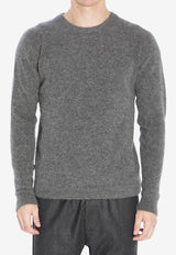 Roberto Collina Crewneck Cashmere-Blend Sweater Gray 253M32001--M3221