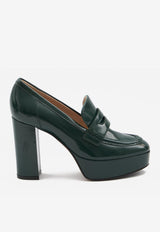 Gianvito Rossi Hadden 105 Patent Leather Platform Pumps Green G25356-70RIC-MALACHITE
