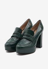 Gianvito Rossi Hadden 105 Patent Leather Platform Pumps Green G25356-70RIC-MALACHITE