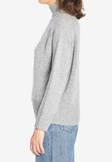 Allude Wool and Cashmere Turtleneck Sweater Gray 17104--83