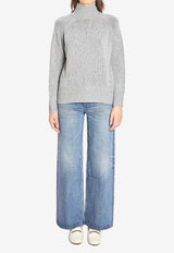 Allude Wool and Cashmere Turtleneck Sweater Gray 17104--83