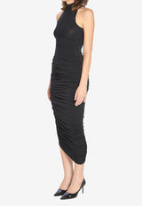 Jacquemus Piazza Ruched Midi Dress Black DRW00722A-W00211-990