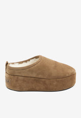 Balenciaga Alaska Soft Platform Suede Mules Brown 825258-WBFC1-2200