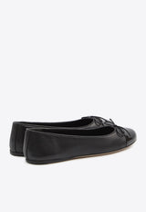 Gucci Double G Leather Bow Ballet Flats Black 835805-BNC80-1000