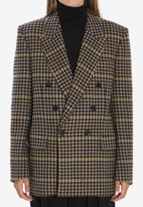 Saint Laurent Wool Check Oversized Jacket Multicolor 837047-Y3J60-1016