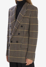 Saint Laurent Wool Check Oversized Jacket Multicolor 837047-Y3J60-1016