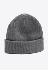 Gucci Web Stripe Wool Ribbed Beanie Gray 834192-4G200-1100