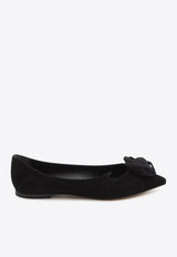 Roger Vivier I Love Vivier Suede Ballet Flats Black RVW50243560-UVN-B999