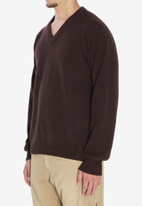 Maison Margiela Cashmere V-neck Sweater Brown S50HN0014-M13145-144M