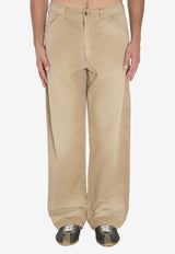 Maison Margiela Washed Straight-Leg Jeans Beige S50LA0242-M30024-964