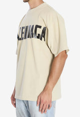 Balenciaga Tape Type Logo T-shirt Beige 764235-TSVK1-9501