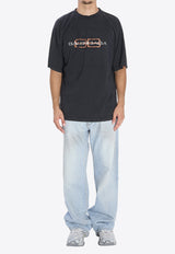 Balenciaga BB Icon Stencil Faded T-shirt Black 764235-TTVD6-1041