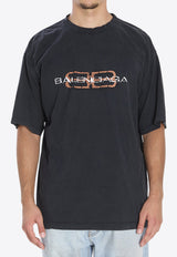 Balenciaga BB Icon Stencil Faded T-shirt Black 764235-TTVD6-1041