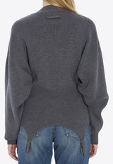 Jean Paul Gaultier Wool Sweater with Garter Gray W-PO032-K016-07