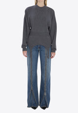 Jean Paul Gaultier Wool Sweater with Garter Gray W-PO032-K016-07