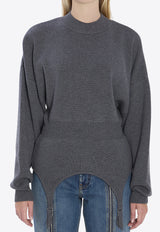 Jean Paul Gaultier Wool Sweater with Garter Gray W-PO032-K016-07