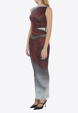 Jean Paul Gaultier Blurry Roses Maxi Dress Multicolor W-DR053-M011P-010230