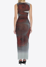Jean Paul Gaultier Blurry Roses Maxi Dress Multicolor W-DR053-M011P-010230