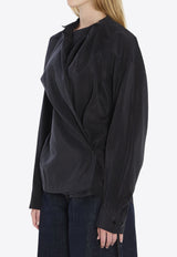 Lemaire Twisted Long-Sleeved Silk Top Black T01081-LF1308-BK999
