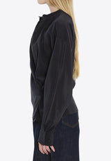 Lemaire Twisted Long-Sleeved Silk Top Black T01081-LF1308-BK999